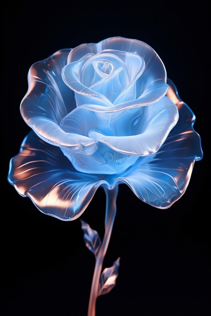 Foto grátis linda rosa azul em estúdio