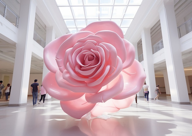 Foto grátis linda rosa rosa dentro de casa