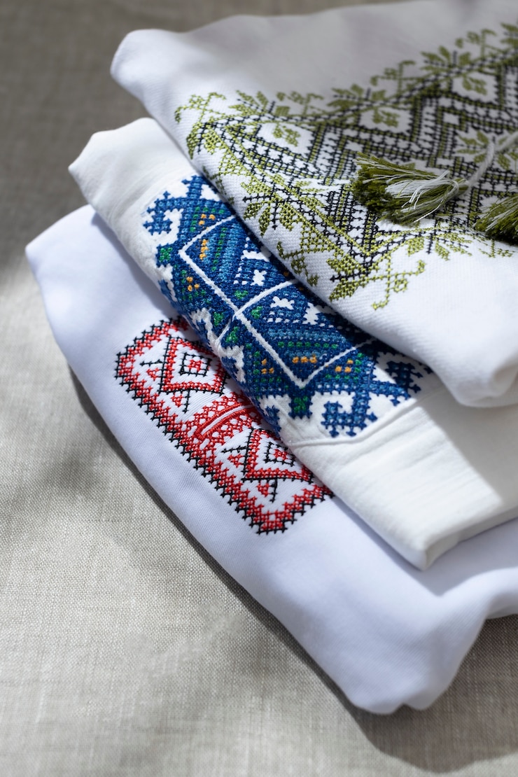 Foto grátis lindas camisas com arranjo de bordados