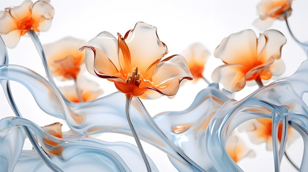 Foto grátis lindas flores abstratas 3d