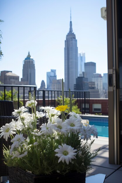 Lindas flores e Empire State Building