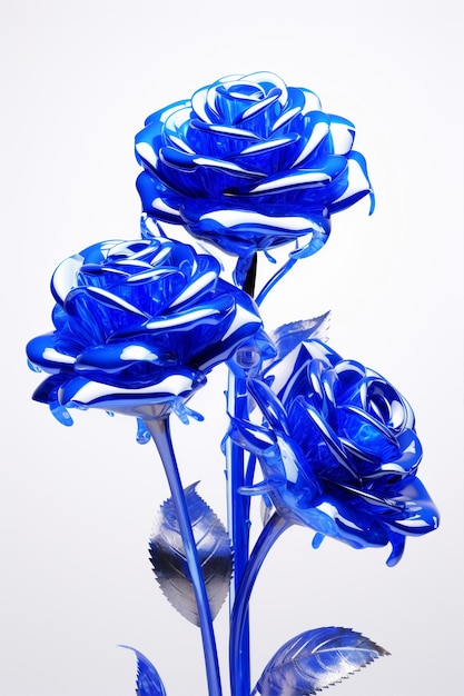 Foto grátis lindas rosas azuis em estúdio