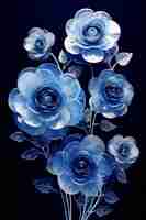 Foto grátis lindas rosas azuis em estúdio