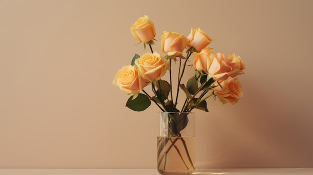 Foto grátis lindas rosas florescendo em vaso