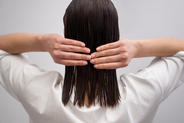 Foto grátis lindo cabelo tratado com queratina