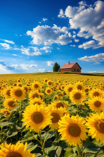 Foto grátis lindo campo de girassóis