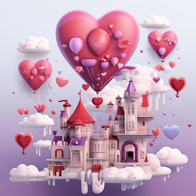Lindo castelo com corações