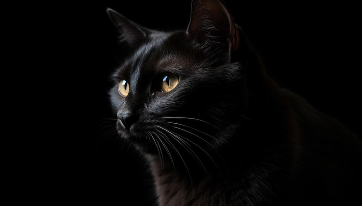 Foto grátis lindo gatinho felino olhando com alerta ao ar livre gerado por ia