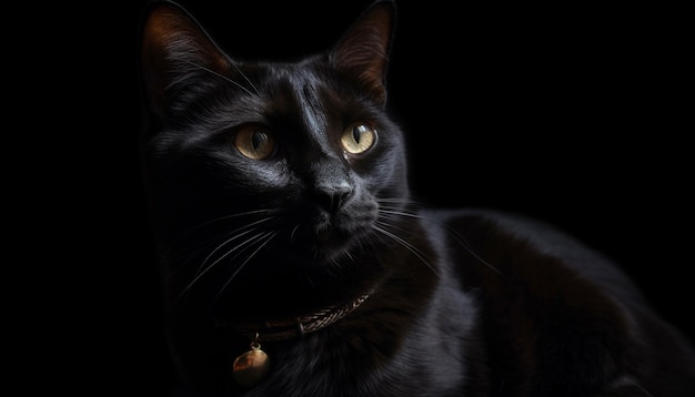 Foto grátis lindo gatinho felino olhando para a câmera em alerta gerado pela ia