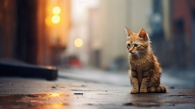 Foto grátis lindo gato peludo ao ar livre