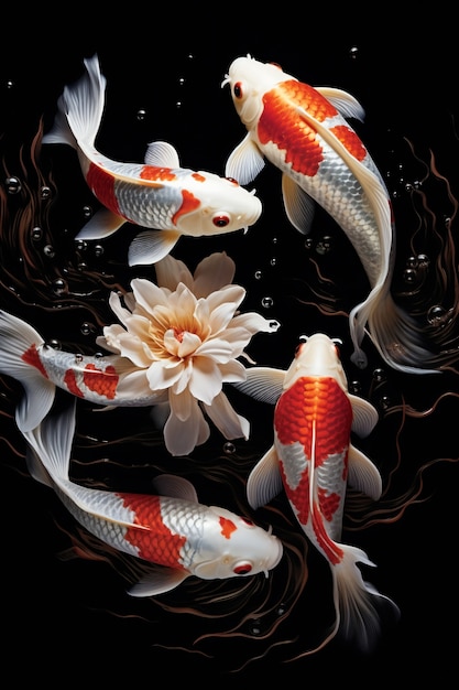 Lindo grupo de peixes debaixo d’água