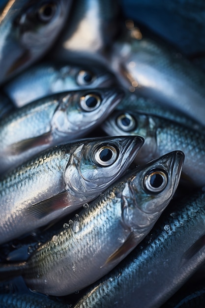 Lindo grupo de peixes debaixo d’água