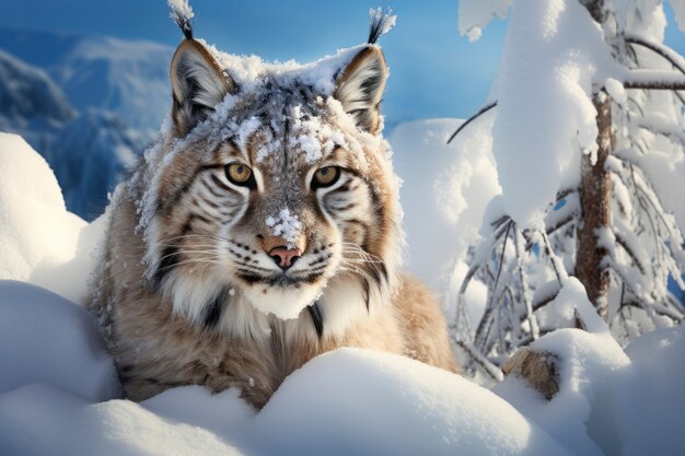 Lindo lince na natureza