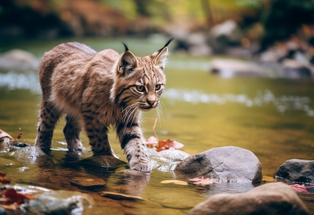 Foto grátis lindo lince na natureza