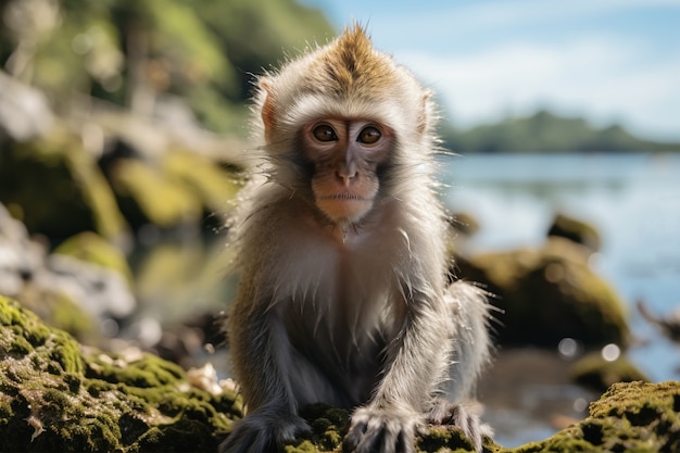 Foto grátis lindo macaco na natureza