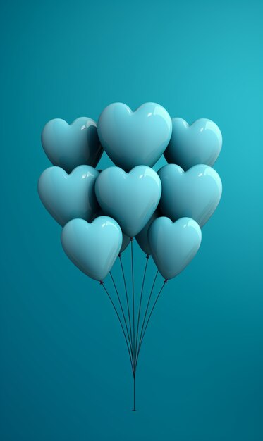 Lindos balões em forma de coração