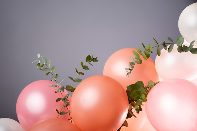 Lindos balões metálicos com flores