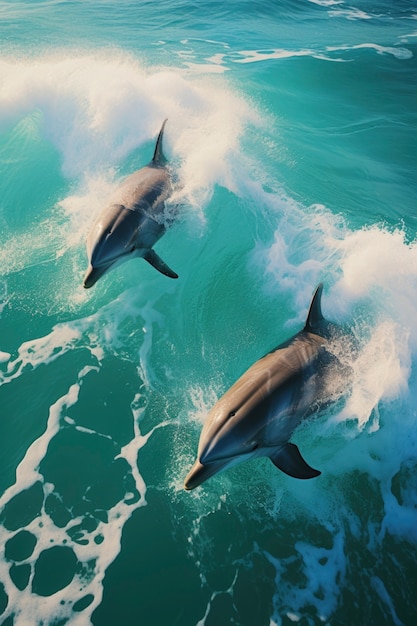 Foto grátis lindos golfinhos nadando