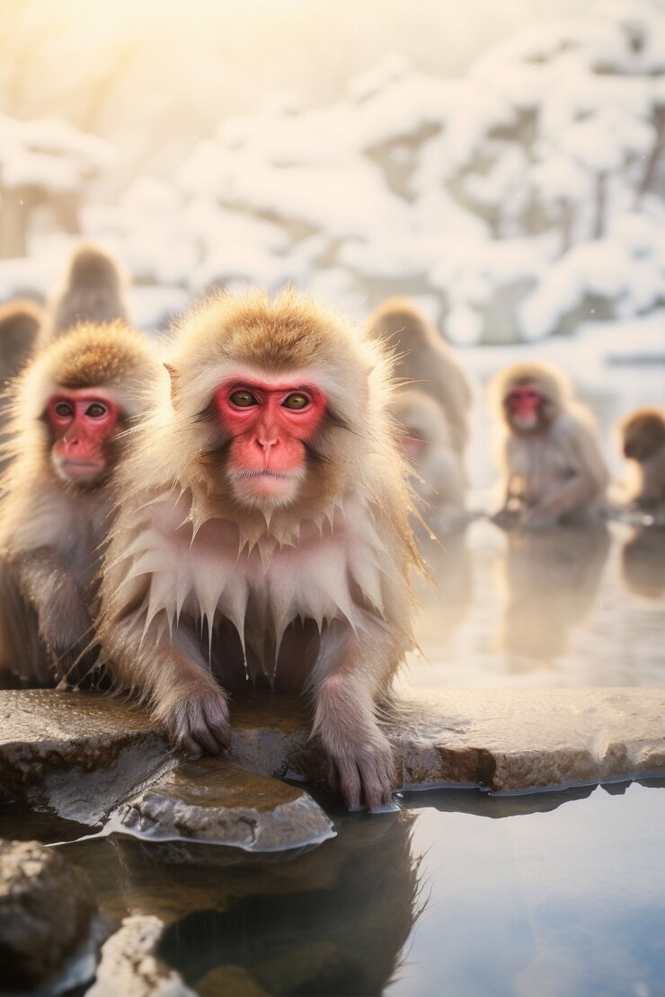 Foto grátis lindos macacos ao ar livre