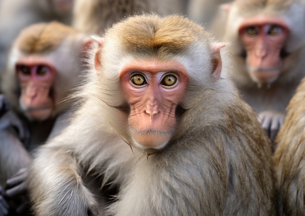 Foto grátis lindos macacos ao ar livre