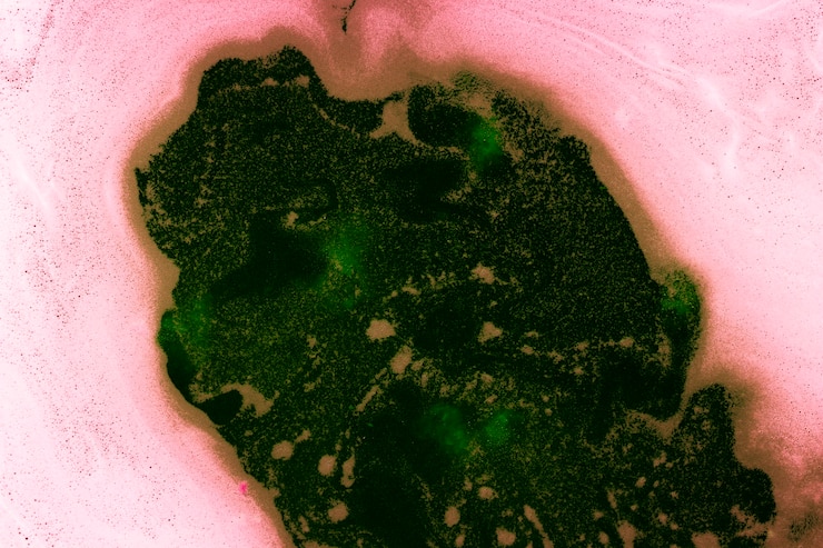 Foto grátis líquido colorido abstrato com espuma