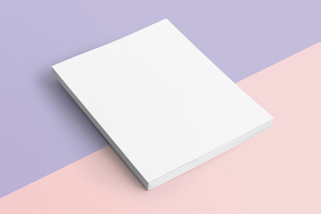 Livro em branco em fundo pastel