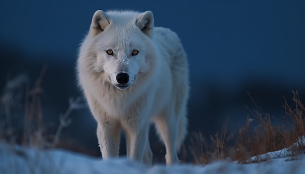 Foto grátis lobo ártico uivando cão de raça pura parado gerado por ia