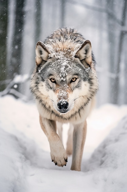 Foto grátis lobo no ambiente natural