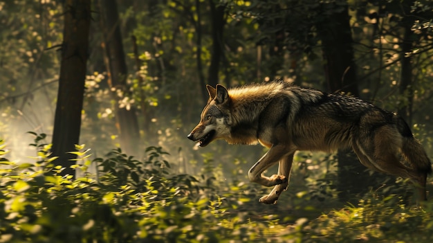 Foto grátis lobo selvagem na natureza