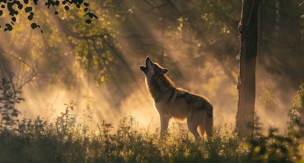 Foto grátis lobo selvagem na natureza