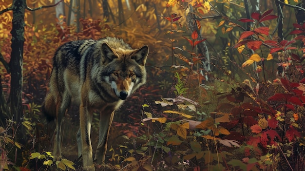 Lobo selvagem na natureza