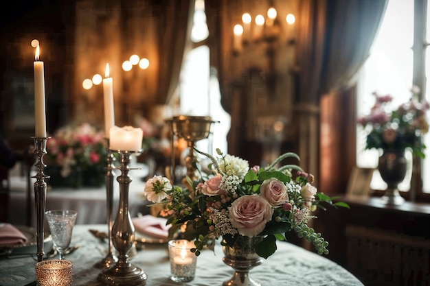 Foto grátis local de casamento fotorrealista com decoração e ornamentos intrincados