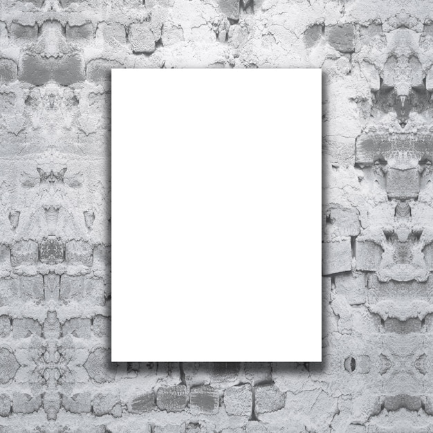 Foto grátis lona em branco 3d em uma parede de tijolo do grunge