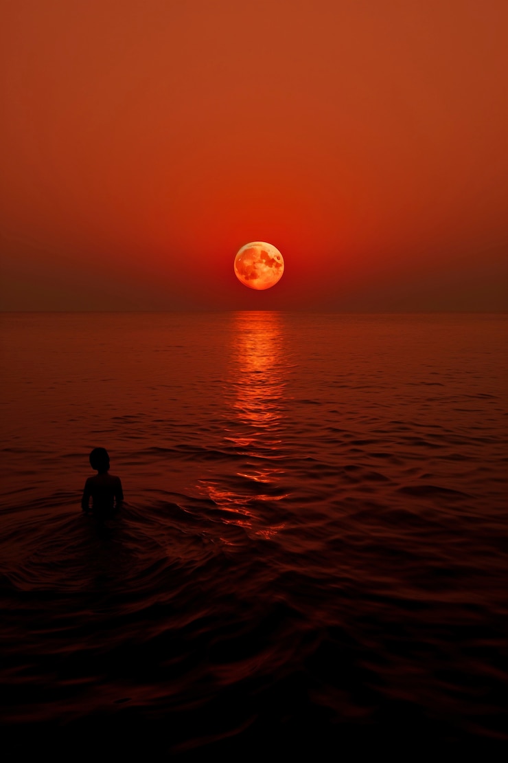 Foto grátis lua fotorrealista com paisagem abstrata