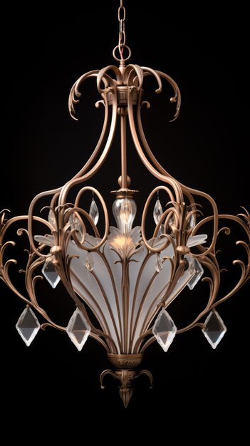 Lustre ornamentado em estilo art nouveau