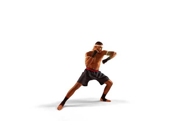 Lutadores de boxe tailandês de muay thai