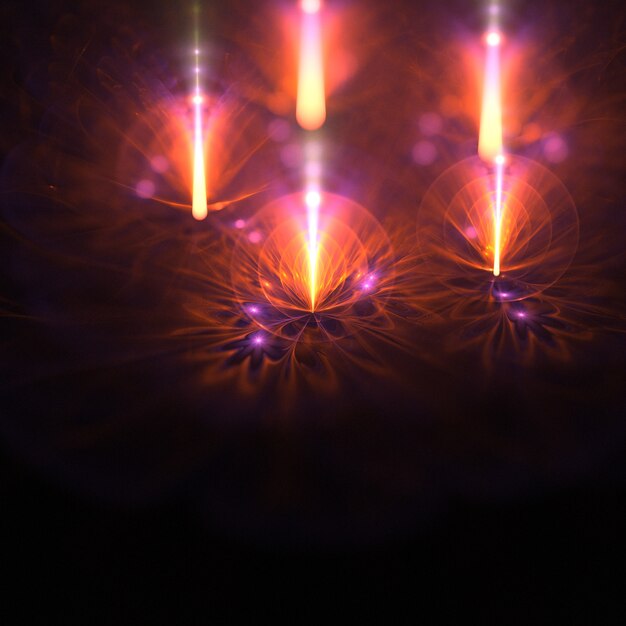 luzes bonitas de meteoros cósmicos ilustração 3D