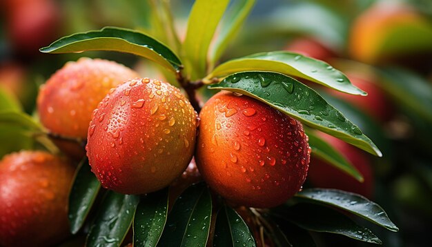 Foto grátis maçã orgânica refrescante, um símbolo de alimentação saudável na natureza, gerada pela inteligência artificial