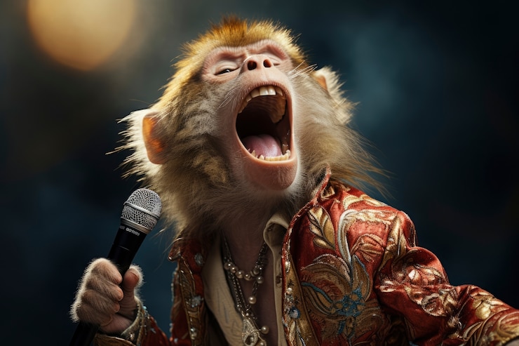 Foto grátis macaco alegre com óculos
