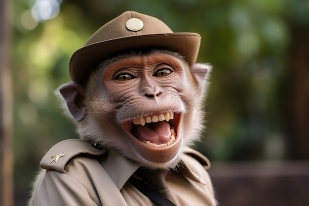 Foto grátis macaco engraçado vestindo uniforme