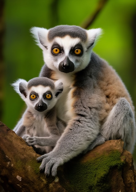 Macacos passando tempo juntos na natureza