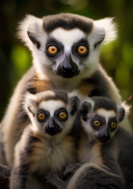 Macacos passando tempo juntos na natureza