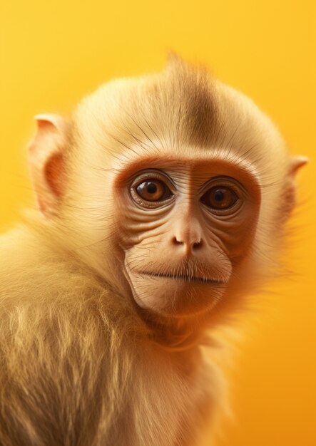 Macaquinho fofo em estúdio