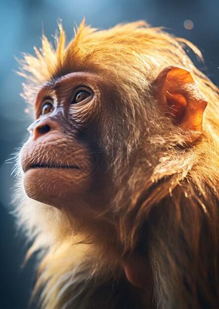 Macaquinho fofo em estúdio