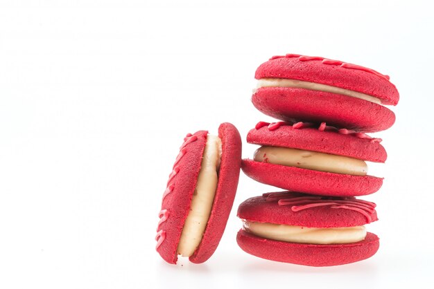 Macaroon de veludo vermelho