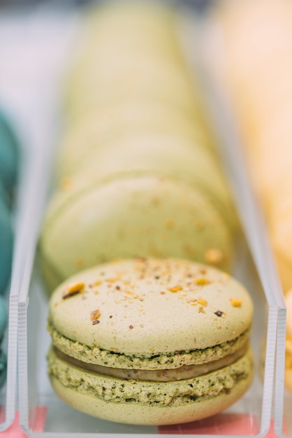 Foto grátis macaroons verdes palatáveis