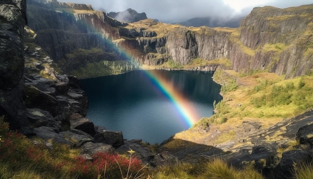 Foto grátis majestoso pico de montanha beleza multicolorida na natureza gerada por ia