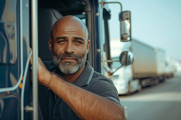Foto grátis man working as a truck driver