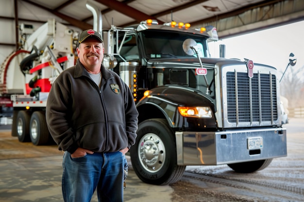 Foto grátis man working as a truck driver