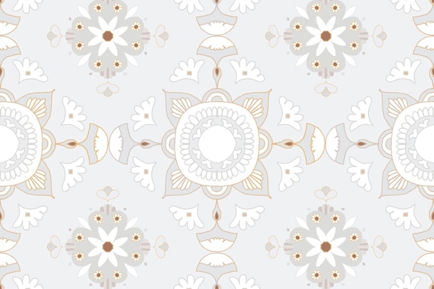 Mandala cinza floral padrão de fundo indiano